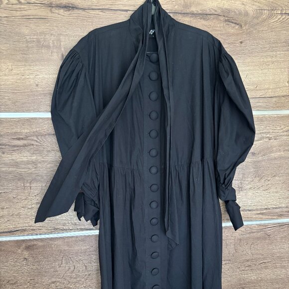 Elzinga Black Cotton Painter Dress - Size Small - Fits TU - Picture 1 of 13